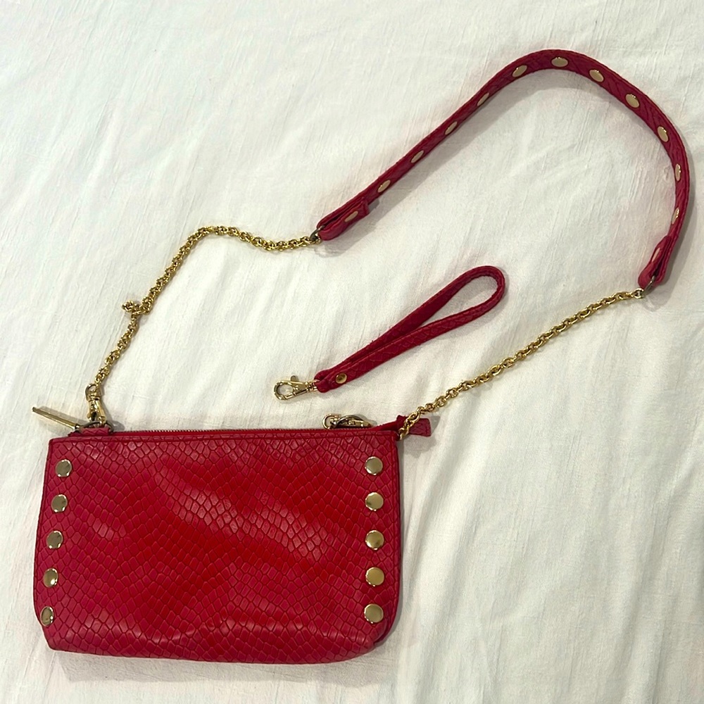 Hammitt snakeskin red crossbody/clutch